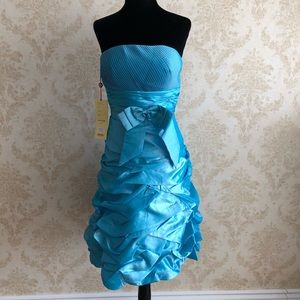 BNWT strapless taffeta cocktail dress